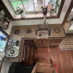 Tiny house kitchen bird's-eye view.