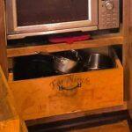 wine crate with kid art